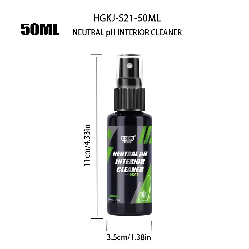 HGKJ S21 Car Interior Cleaner Spray — Water-Free Multipurpose Auto Dash, Leather & Fabric Cleaner