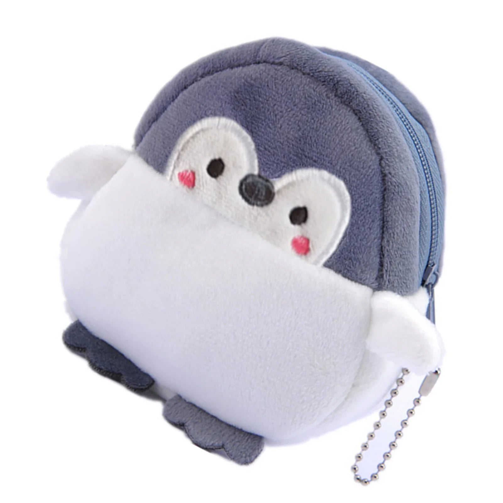Cute Plush Penguin Coin Purse – Mini Zipper Pouch Keychain for Lipstick, Keys & Money