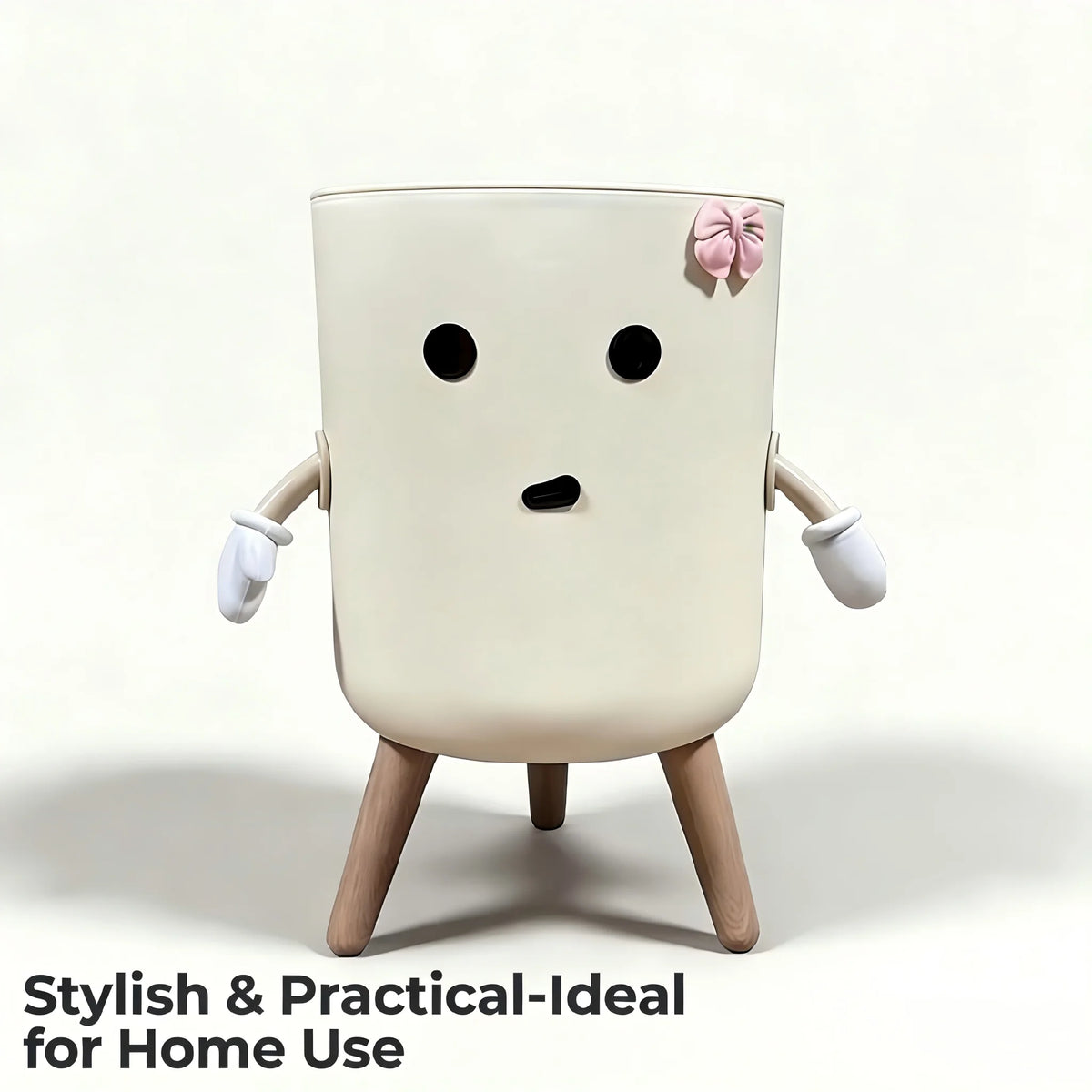 12L Cartoon Trash Can with Flip Lid