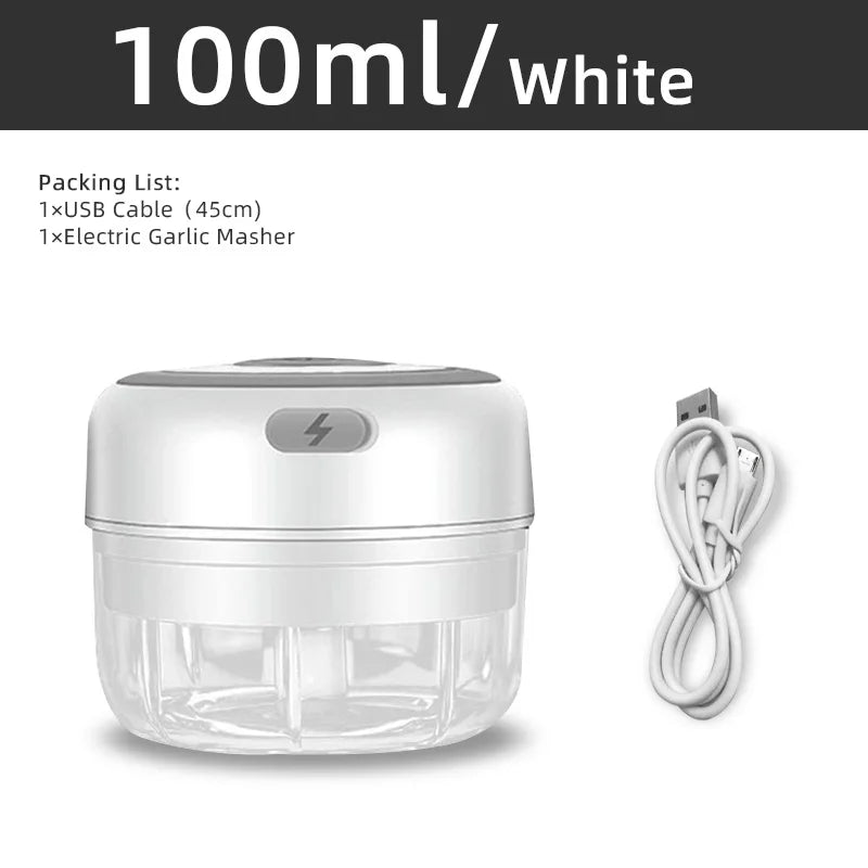 MYVIT USB Electric Mini Food Chopper — 30W Portable Garlic Masher & Vegetable Chopper, 250ml BPA-Free