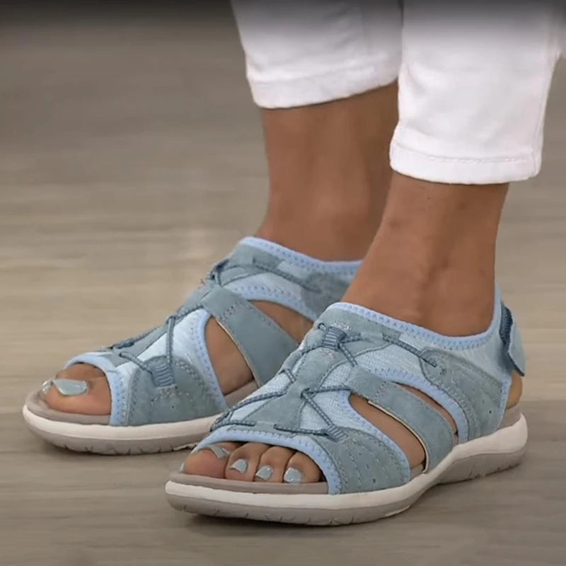 Women's Hollow-Out Adjustable Flat Sandals – Casual Beach Streetwear