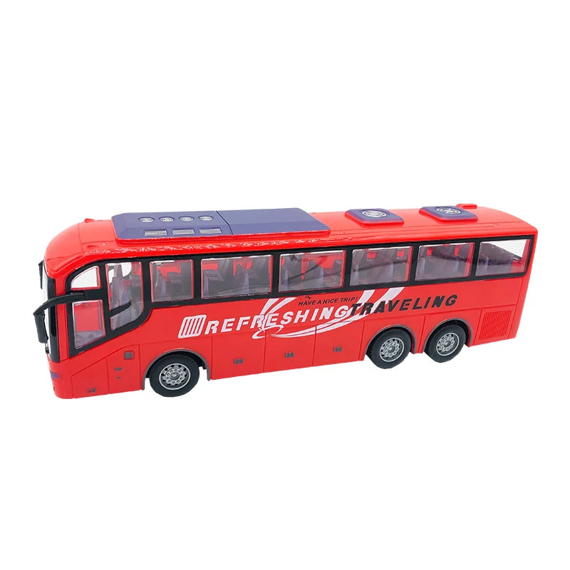 1:30 Scale Electric RC School Bus with Lights – 27MHz Radio Controlled City Tour Bus for Kids