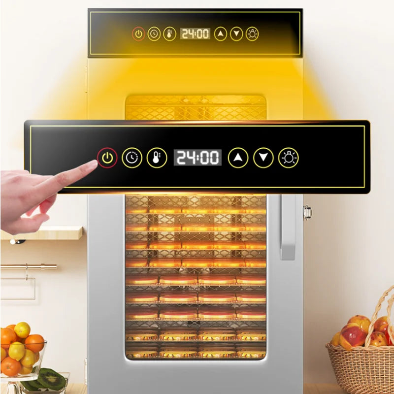 18-Layer Stainless Steel Food Dehydrator — Commercial & Home Use, Adjustable Temperature