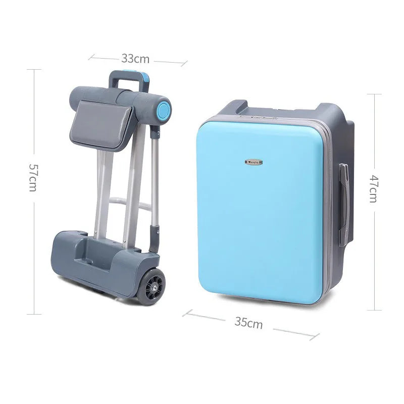 Kids Stroller Suitcase – 2-in-1 Ride-On & Sitting Waterproof ABS Trunk with Lock