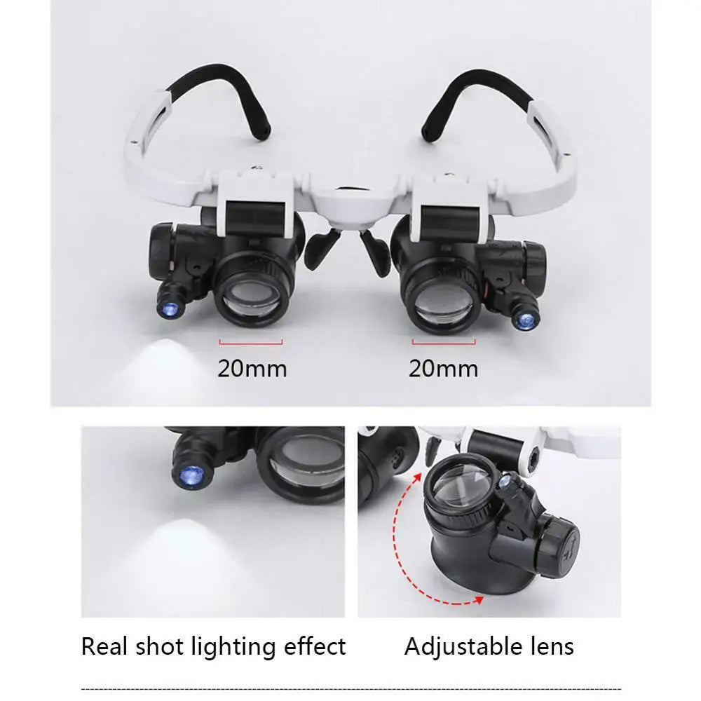 Adjustable Jewelry Loupe Magnifier — 8X 15X 23X with LED Light