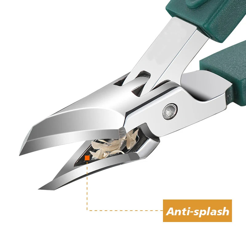 Podiatrist-Grade Toenail Care at Home — Professional Toenail Clipper & Nipper | Ingrown & Thick Toenails, Stainless Steel, Green & Black