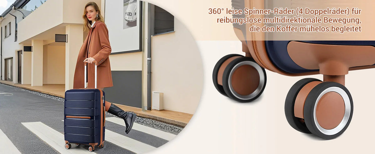 British Traveler PP Luggage – 8 Spinner Wheels & TSA Lock