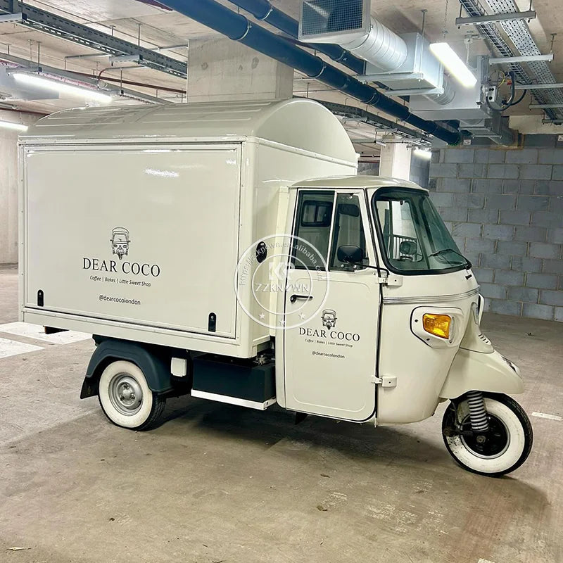 Ape Tuk Tuk Electric Food Tricycle Cart — 3-Wheel Coffee Bar & Mobile Food Truck