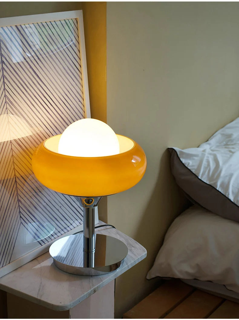 Bauhaus Glass Lamp – Red & Yellow Table or Floor