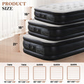 JHK Double-Height Air Mattress – 660 lbs Capacity, Non-Slip Bottom, Queen & Twin, Home & Camping