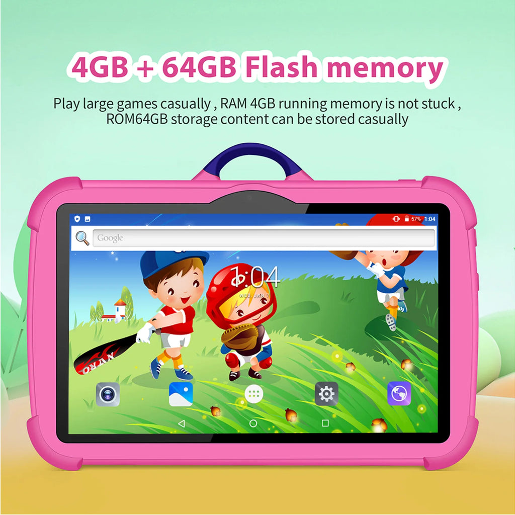 BDF 7" Kids Study Tablet – 4GB RAM, 64GB, Android 13, 5G Wi-Fi, Dual Camera