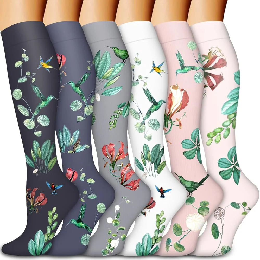 Knee High Compression Stockings 20-30mmHg – 6 Pairs Sports, Medical, Varicose Veins, Pregnancy, Edema & Diabetes