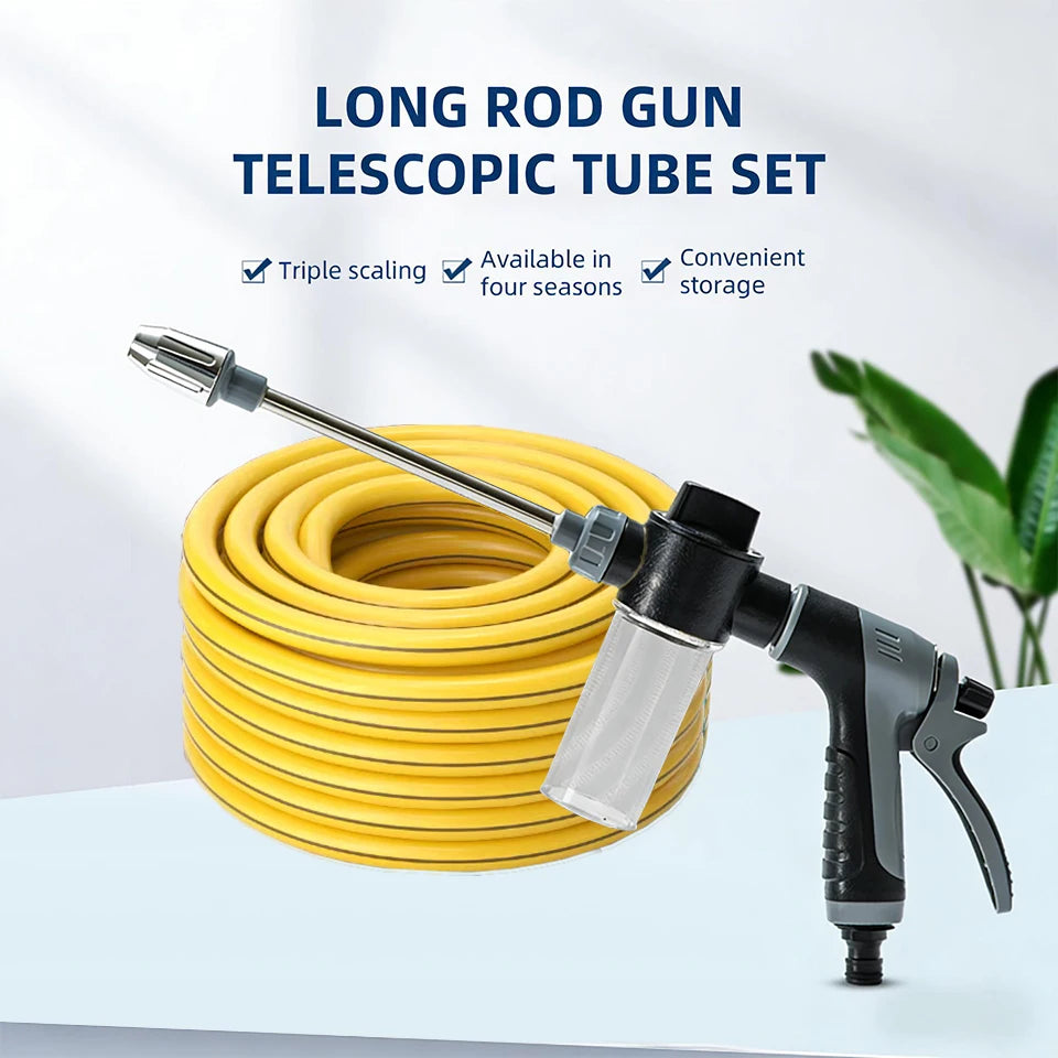360° Rotating High-Pressure Water Gun – Car Wash Kit & Garden Sprinkler, Plastic or Metal, 1m–20m Hose Options