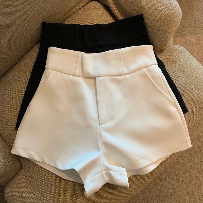 Mooyufon Women's High Waisted Shorts – Harajuku Elegance A-Line Slim Casual Hot Girl Straight Pants