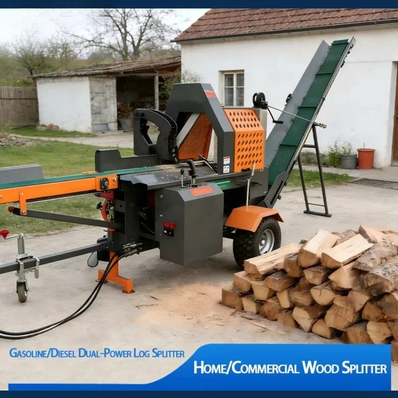 2-in-1 Hydraulic Log Splitter & Firewood Processor – 13.5HP Gas, 5m³/H for Home & Commercial
