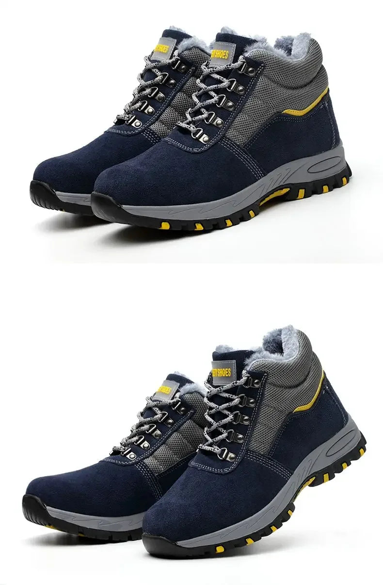 Men's Retro Leather Ankle Boots — Lace-Up Microfiber Business Booties with Rubber Sole
