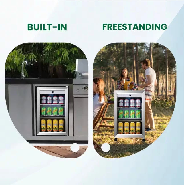 Electric Wine Cooler Outdoor Refrigerator — 63L Waterproof Lockable Lid for Drinks, Wine & Tea