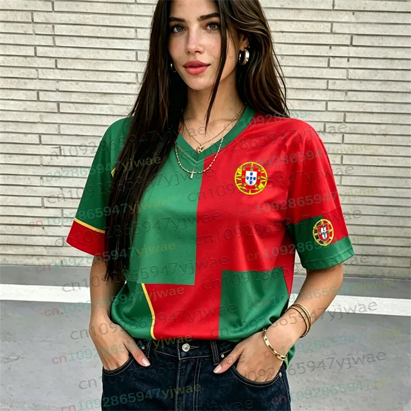 Portugal No.7 Soccer Jersey T-Shirt — Y2K Hip Hop Casual Tee for Men & Women