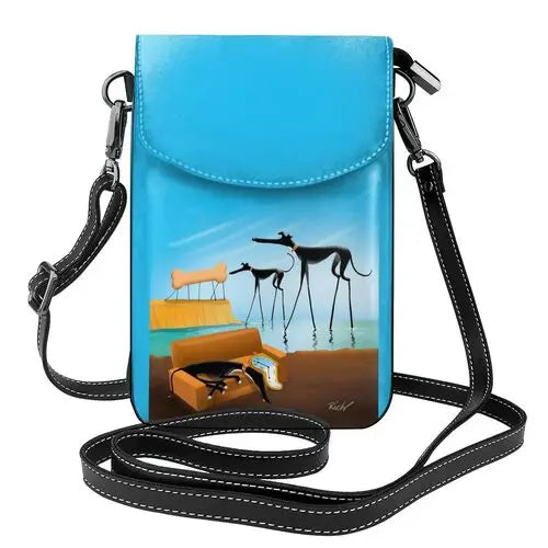 Greyhound Print Crossbody Shoulder Bag – Cartoon Dog Pattern Flap Purse for Women