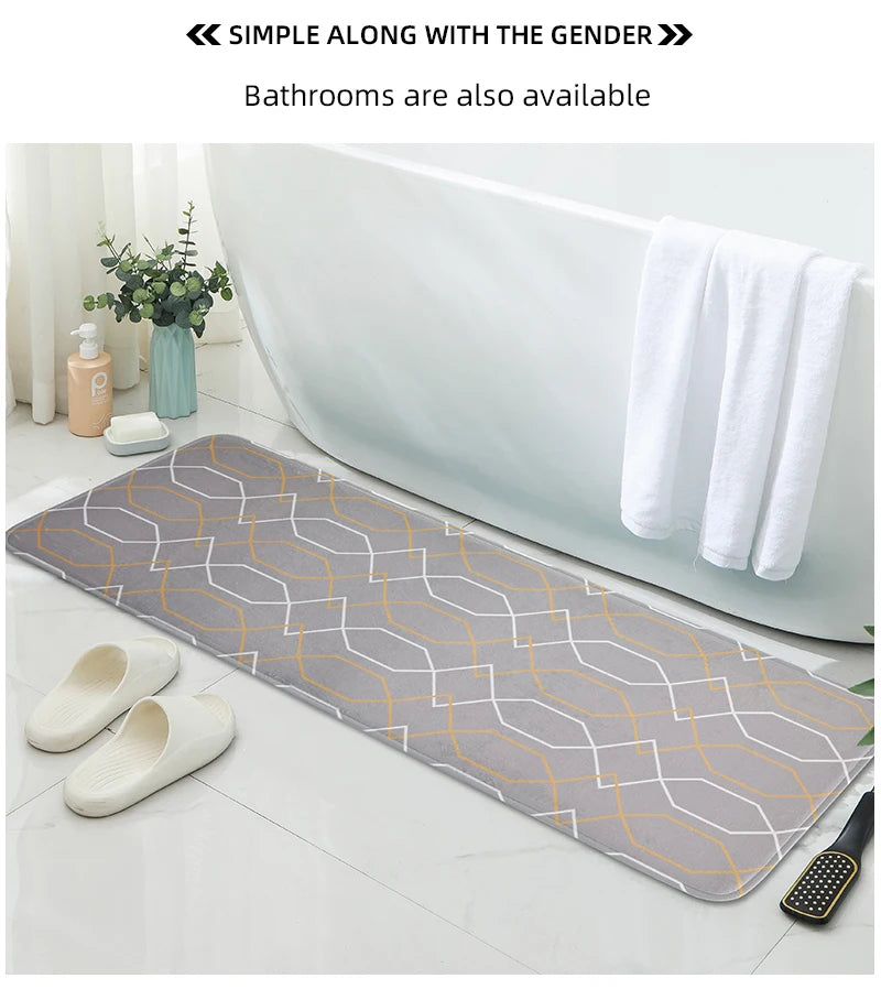 Cartoon Plush Bedside Floor Mat – Non-Slip Long Strip Rug for Bedroom, Sofa & Coffee Table