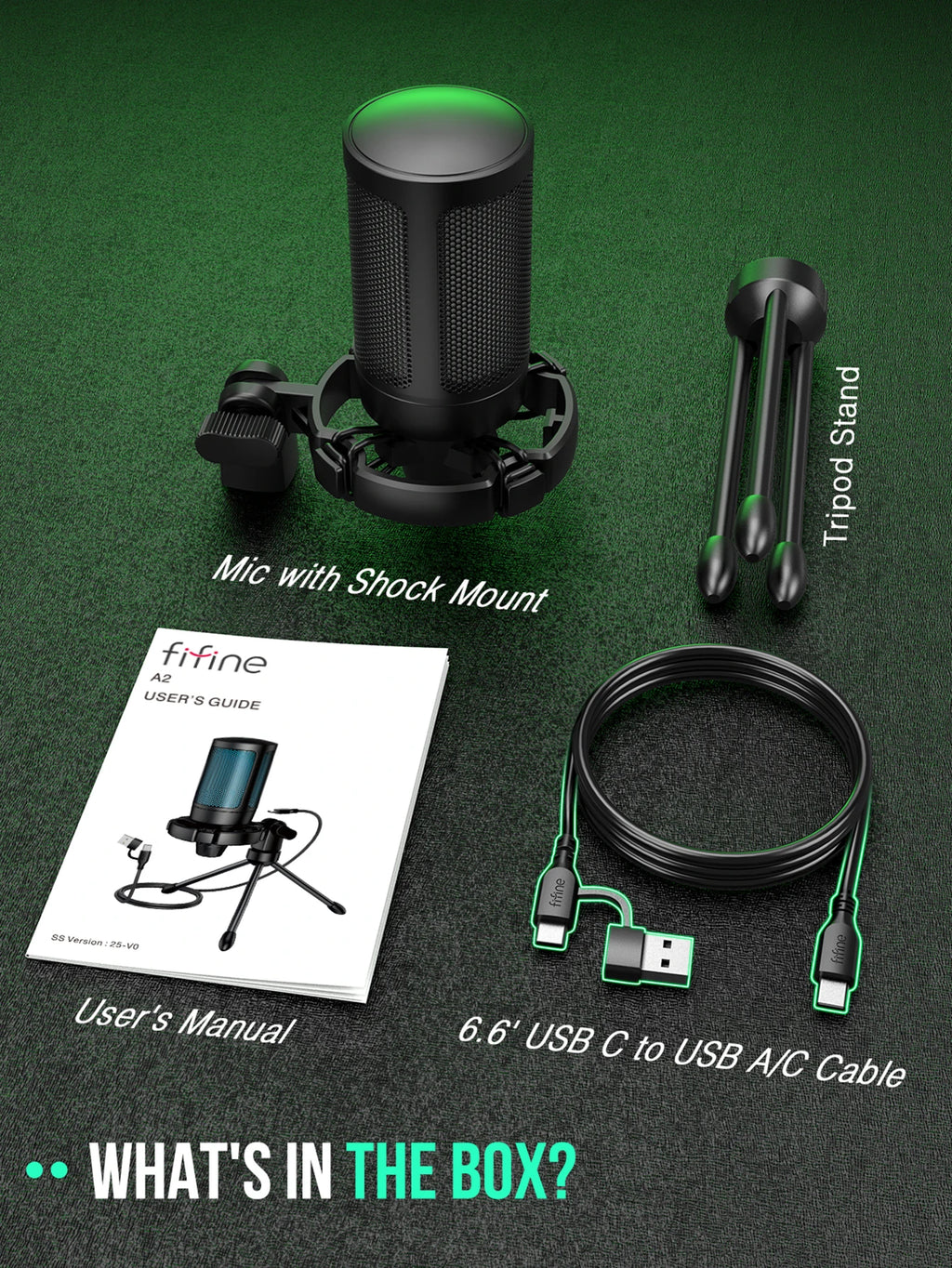 AmpliGame RGB USB Gaming Microphone with Mute — FIFINE A2