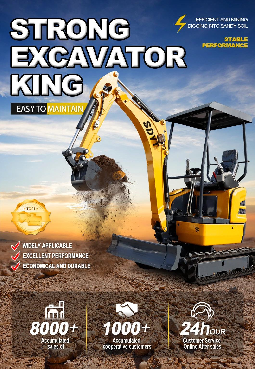 2 Ton Crawler Mini Excavator – Euro 5 / EPA / CE Certified with Multi-Tool Support