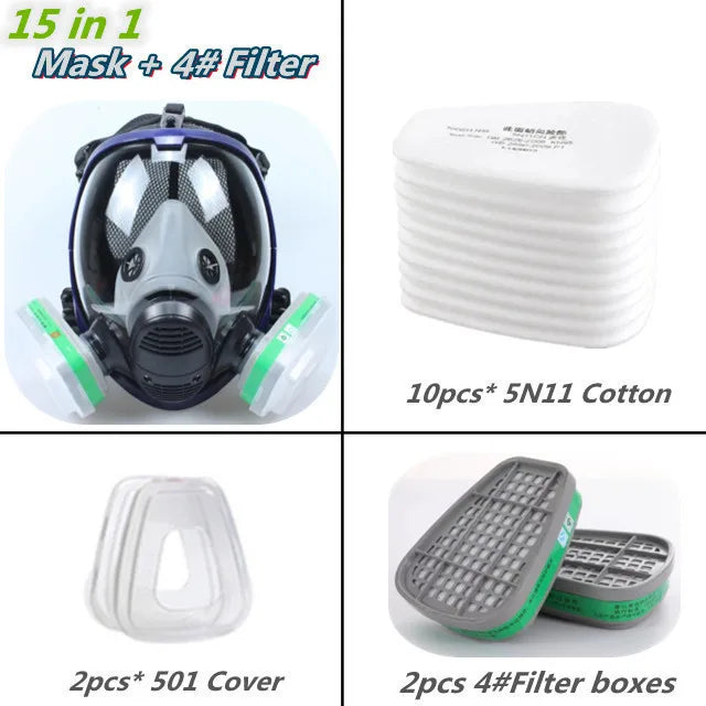6800 Full Face Chemical Gas Mask Respirator
