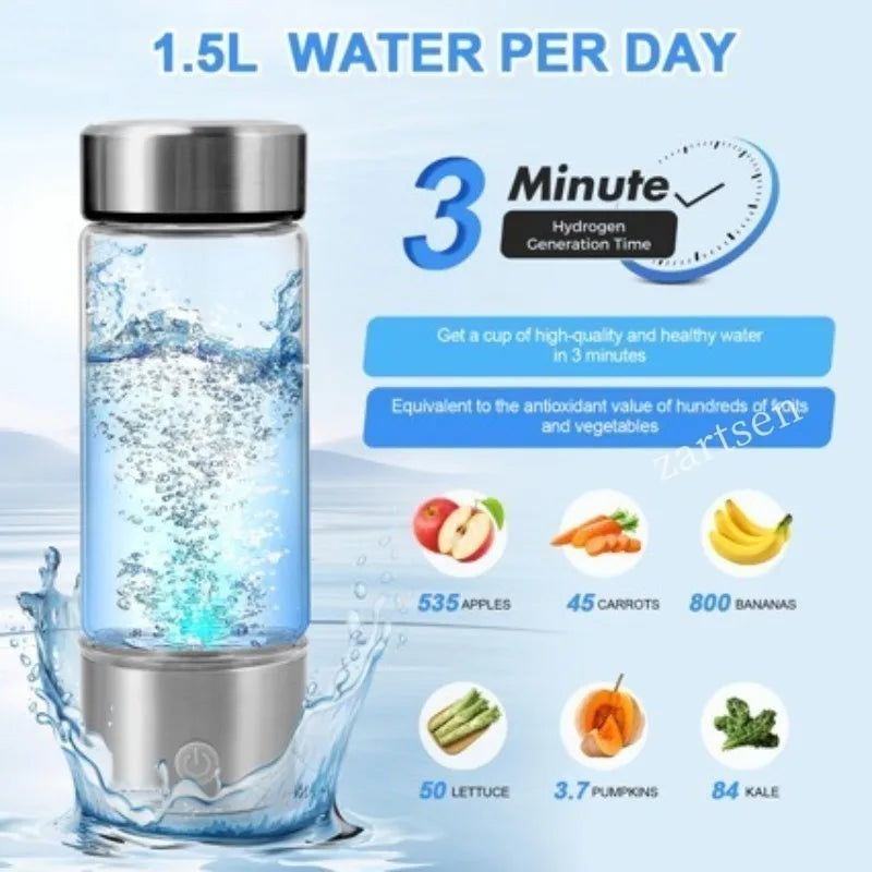 Hydrogen-Rich Water Cup — Portable USB Electric Generator with Titanium Filter
