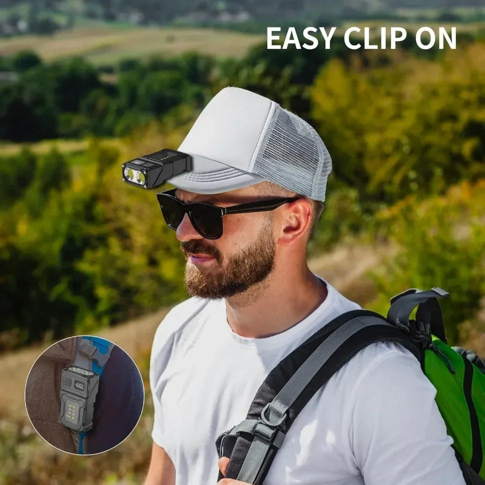 Mini USB Rechargeable LED Flashlight – COB Side Light, Magnetic Tail & Emergency Camping Lantern
