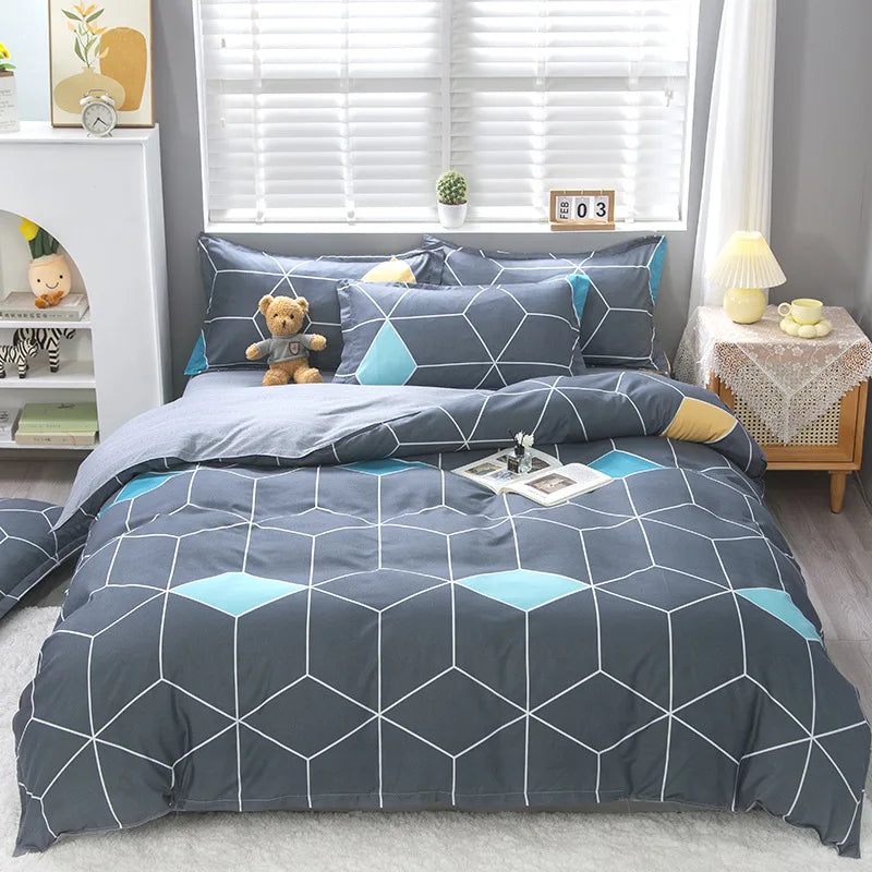 Cartoon Print Duvet Cover Set – Skin-Friendly 400TC Polyester, 3-Piece with 2 Pillowcases, 20 Designs & 4 Sizes