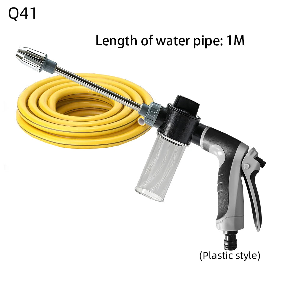 360° Rotating High-Pressure Water Gun – Car Wash Kit & Garden Sprinkler, Plastic or Metal, 1m–20m Hose Options