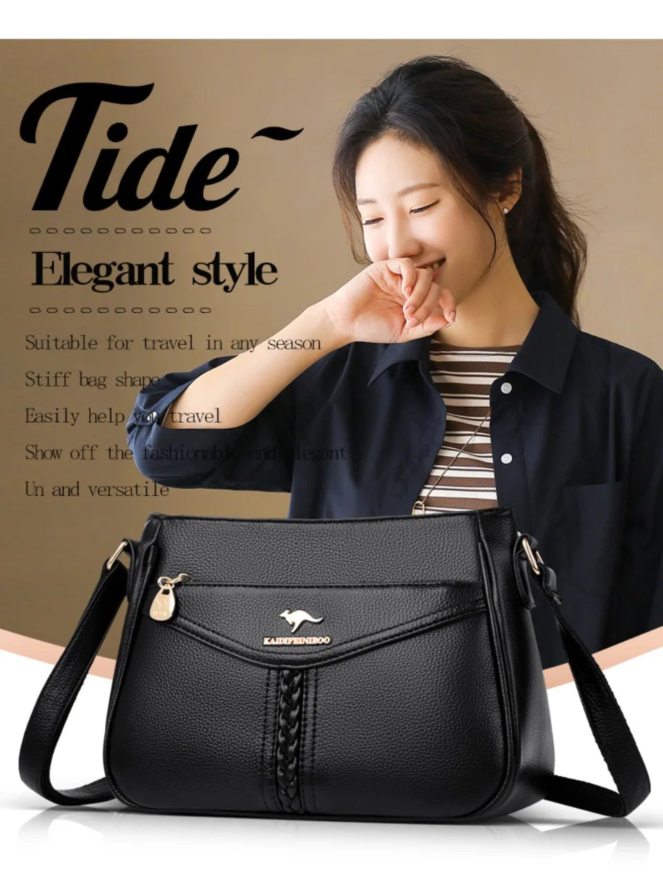 VANDERWAH Luxury PU Flap Shoulder Bag – Letter & Sequin Designer Crossbody Handbag for Women