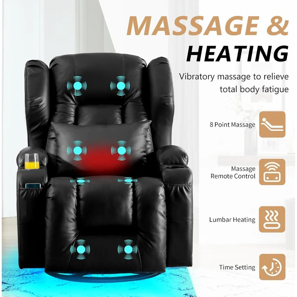 Dual-Motor Power Recliner with Heat & Massage