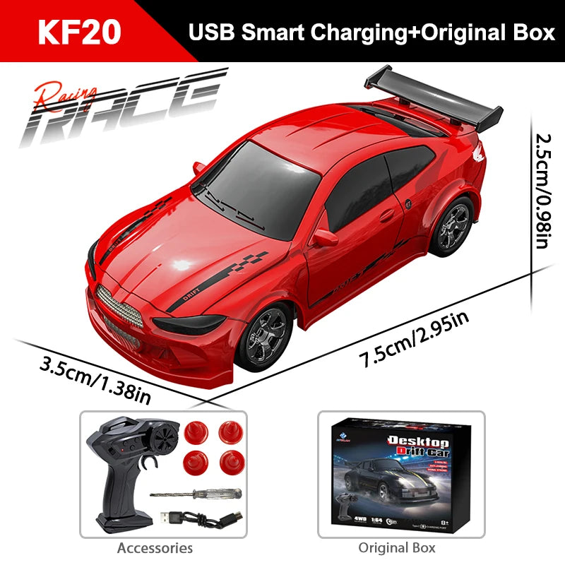1/64 Scale Mini 4WD RC Drift Car – High Speed GTR Racing Model