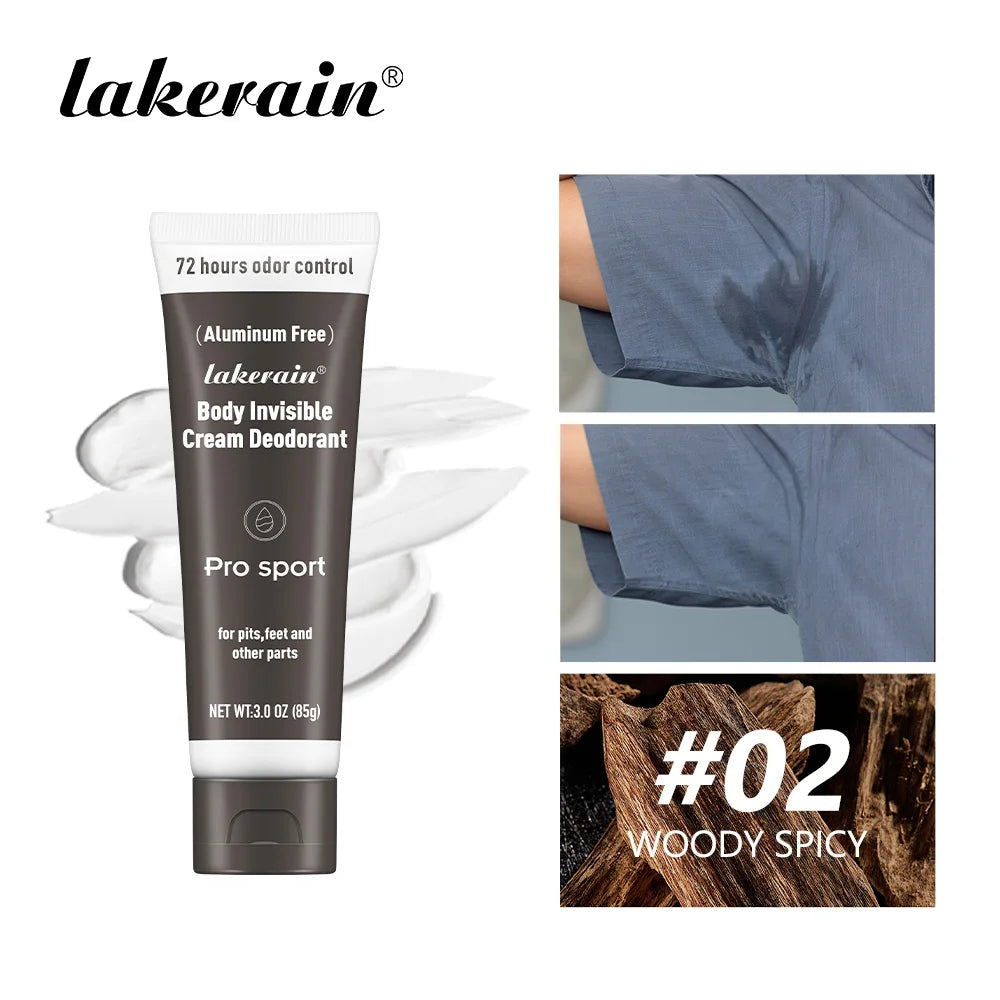 72h Invisible Deodorant Cream for Men 85g – Aluminum-Free