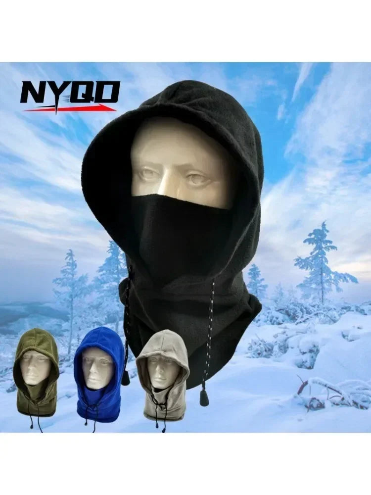 NYQD Fleece Balaclava Face Mask — Neck Warmer Hood for Ski, Sports & Winter Tactical Use