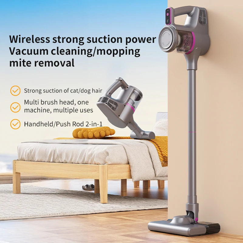 Cordless Vacuum Cleaner 15000Pa — 2-in-1 Stick & Handheld, Lightweight for Carpet, Hardwood Floor, Pet Hair & Car