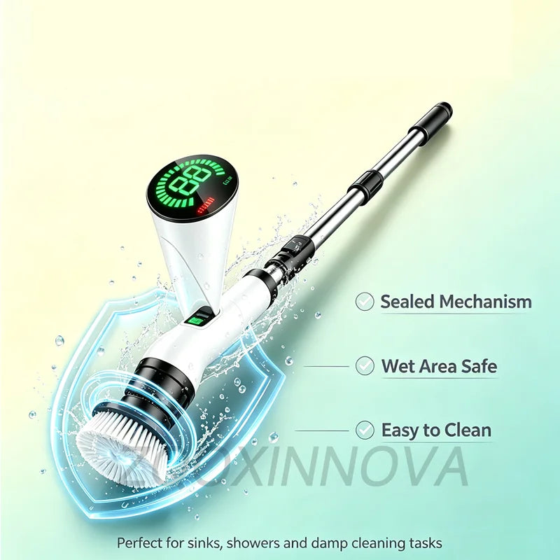 Cordless Multipurpose Spin Scrubber – Electric Cleaning Brush for Kitchen, Bathroom, Toilet & Broom