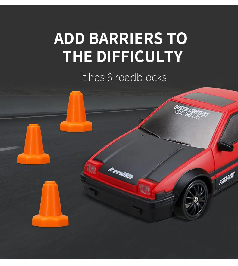 1:24 Scale 4WD RC Drift Car – 20KM/H High Speed LED Racing Vehicle