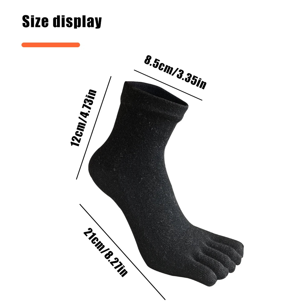 Men's Winter Five-Toe Socks, Single or 5-Pair Pack