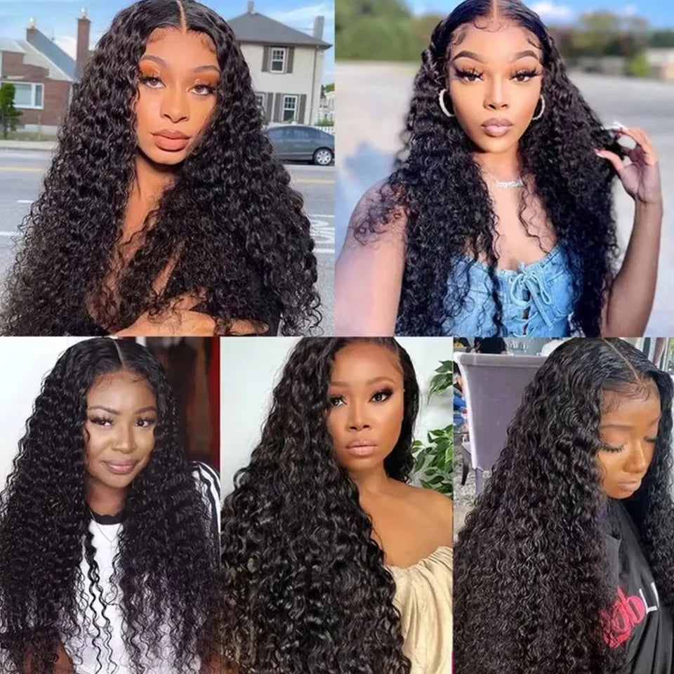 Brazilian Human Hair Bundles With Closure Deep Wave Raw 3 4 Bundles With 4x4 5x5 HD Lace Closure Curly Weave With 13x4 Frontal