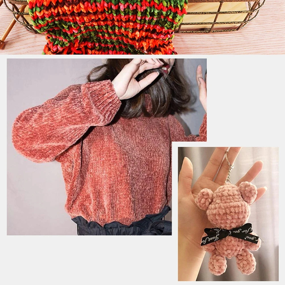 Chenille Soft Velvet Yarn – 95g Blended Knitting Wool for Crochet Scarves, Baby Blankets & Hats