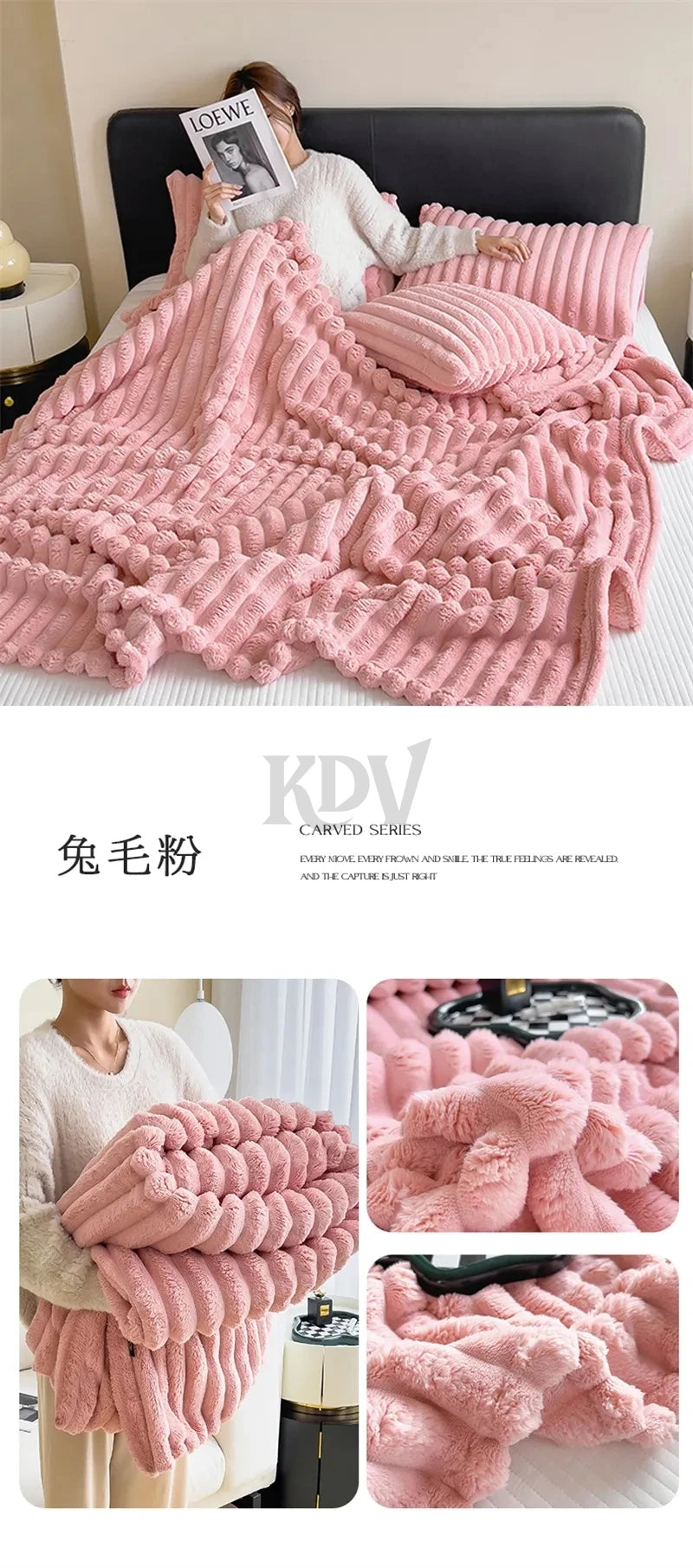 Faux Rabbit Fur Blanket – Plush Throw & Bedding Set Options