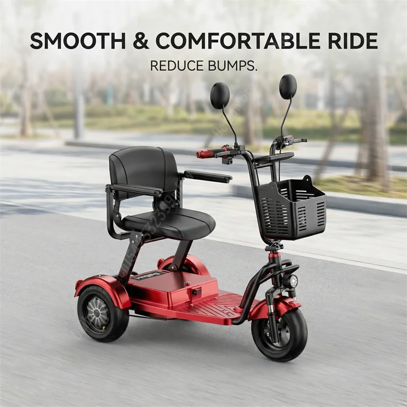 Foldable 3-Wheel Electric Mobility Scooter – 500W Dual Motor, 40 km Range