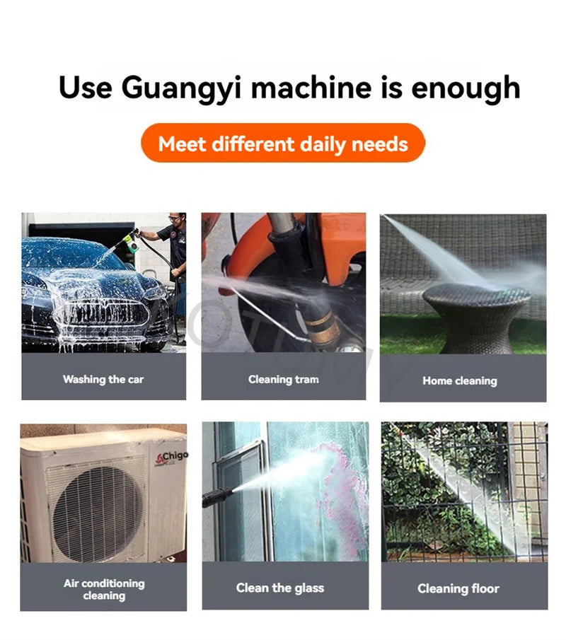 2400W High-Pressure Electric Car Washer – 140 Bar, 220V, Multiple Hose Lengths