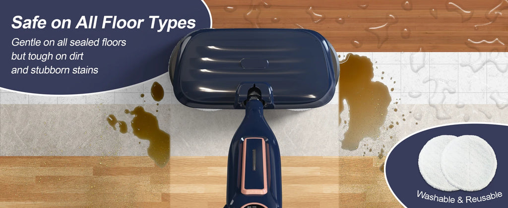 Devoac VM6 Steam Mop Cleaner — 10-in-1, 1300W, Rotating Spin Pad, 3 Steam Modes