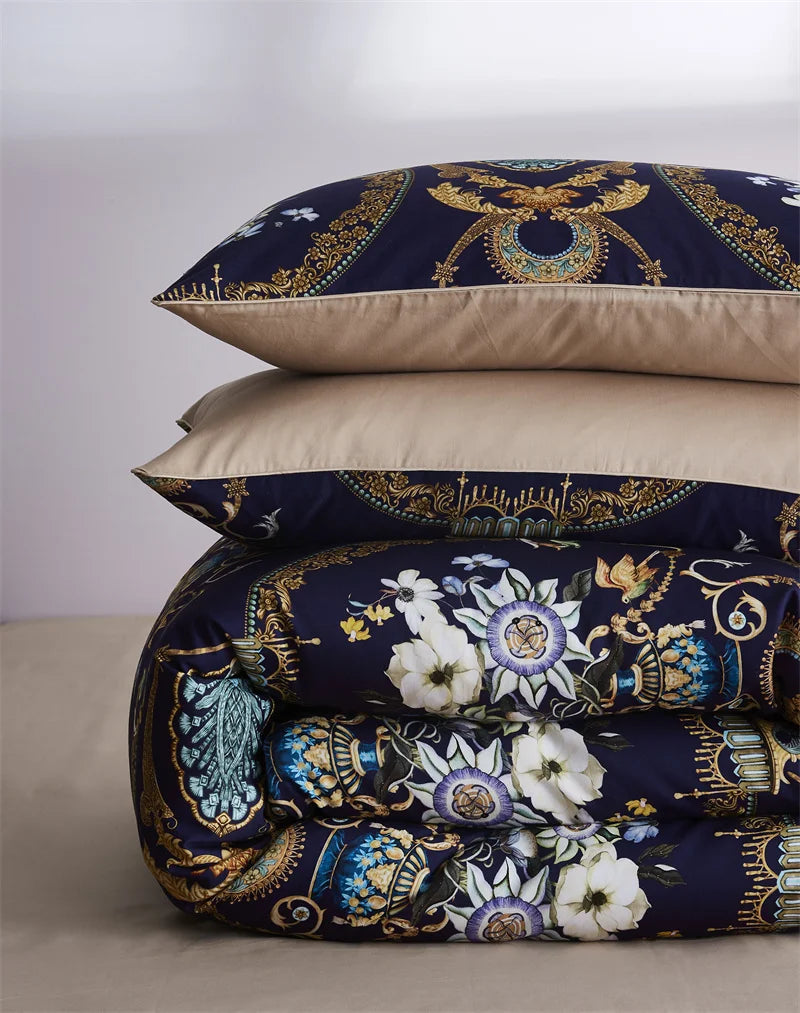 500TC Egyptian Cotton Bedding Set – 4 or 6-Piece Luxury Duvet Cover with Sheet & Pillowcases, 19 Colors