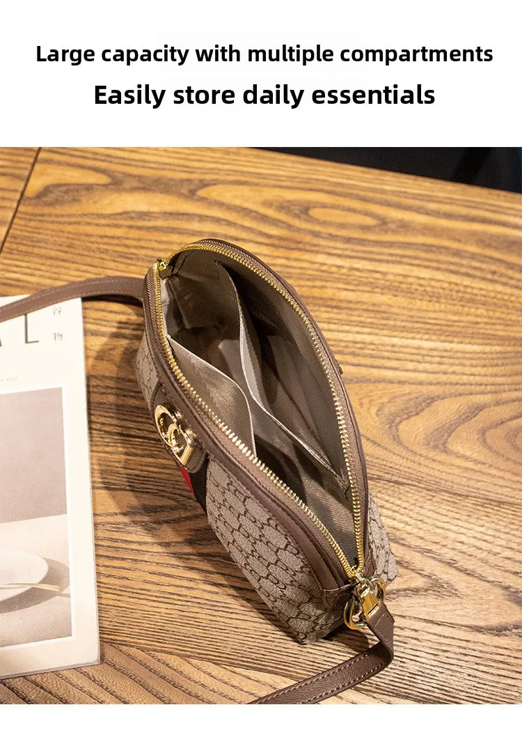 Retro Mini Shell Crossbody Bag – Urban Minimalist PVC Shoulder Bag for Women