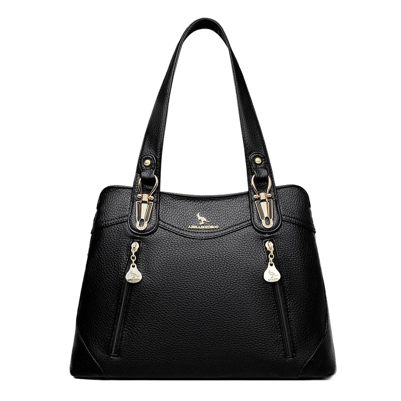 VANDERWAH Bark Pattern Microfiber Leather A4 Tote Bag – Luxury Designer Shoulder Handbag for Women