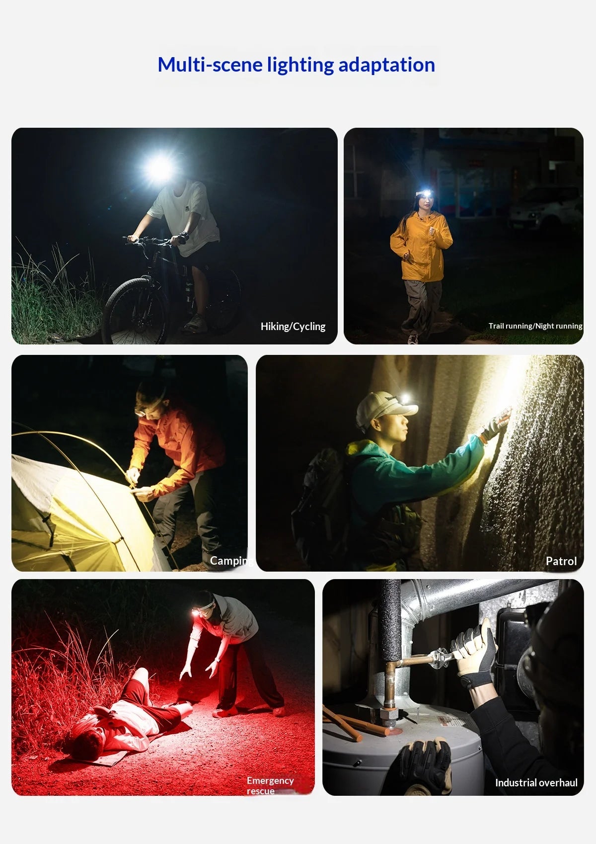 WUBEN H4 Rechargeable Headlamp – 800 Lumens, Adjustable Angle, Long Battery Life for Camping & Hiking
